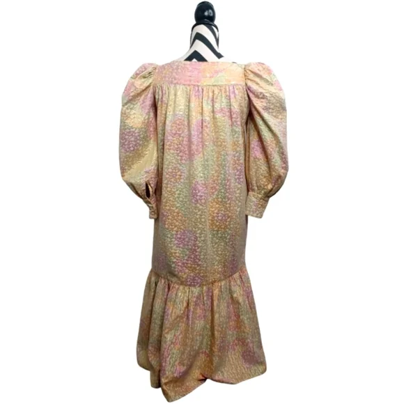 Mr. Larkin Pastel Ethereal Fairy Coquette Metallic Ode Sz S Midi Dress - Picture 3 of 15